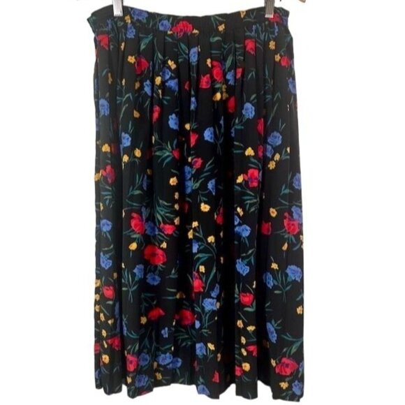 Alfred Dunner Vintage Floral Pleated Full Midi Skirt Plus Size 18W - Picture 3 of 8